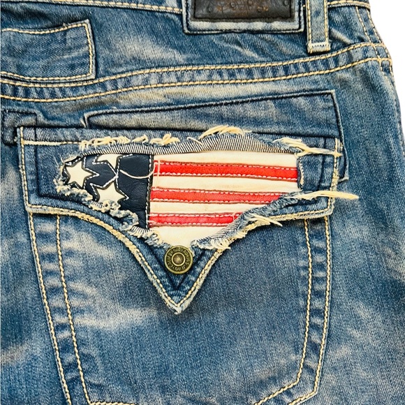 Robin’s Jean Distressed Shorts | Size 42 | American Flag Pocket | Made in USA | - Picture 7 of 14